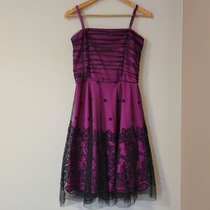 Vintage Y2K Mesh Overlay Goth Whimsigoth Fairy Velvet Burnout Short Prom Dress 6